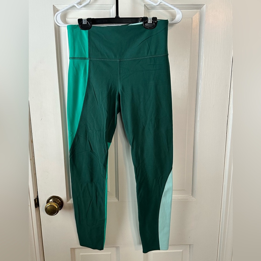 Athleta Colorblock Green Leggings
